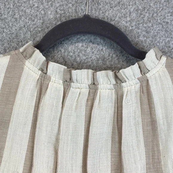 THML sleeveless tunic midi dress boho embroidered neckline tassel ties stripe M - Picture 10 of 12